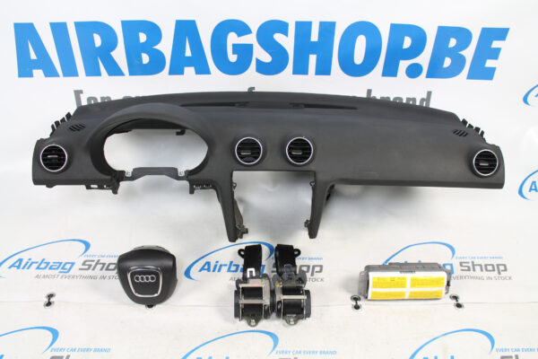 Airbag set - Dashboard zwart 3 spaak Audi A3 8P (2005-2012)