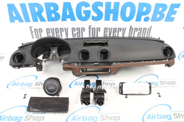 Airbag set - Dashboard zwart/bruin 3 spaak Audi A3 8V (2012-2020)