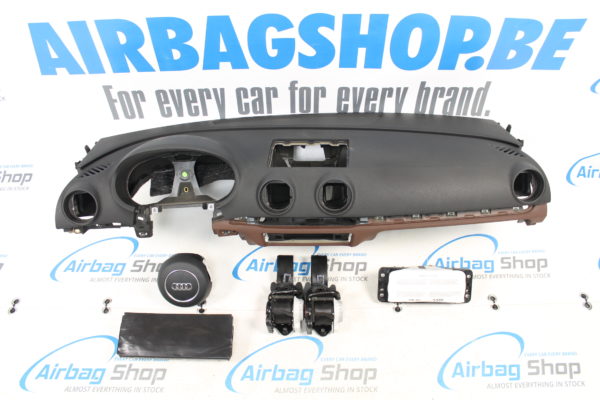 Airbag set Dashboard zwart bruin 3 sp Audi A3 8V (2012-heden) audi1112a