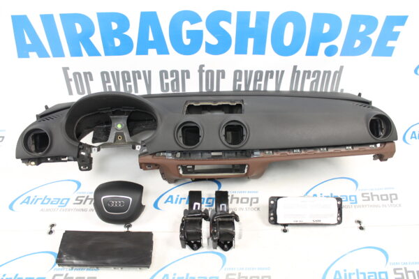 Airbag set - Dashboard zwart/bruin 4 spaak Audi A3 8V (2012-2020)
