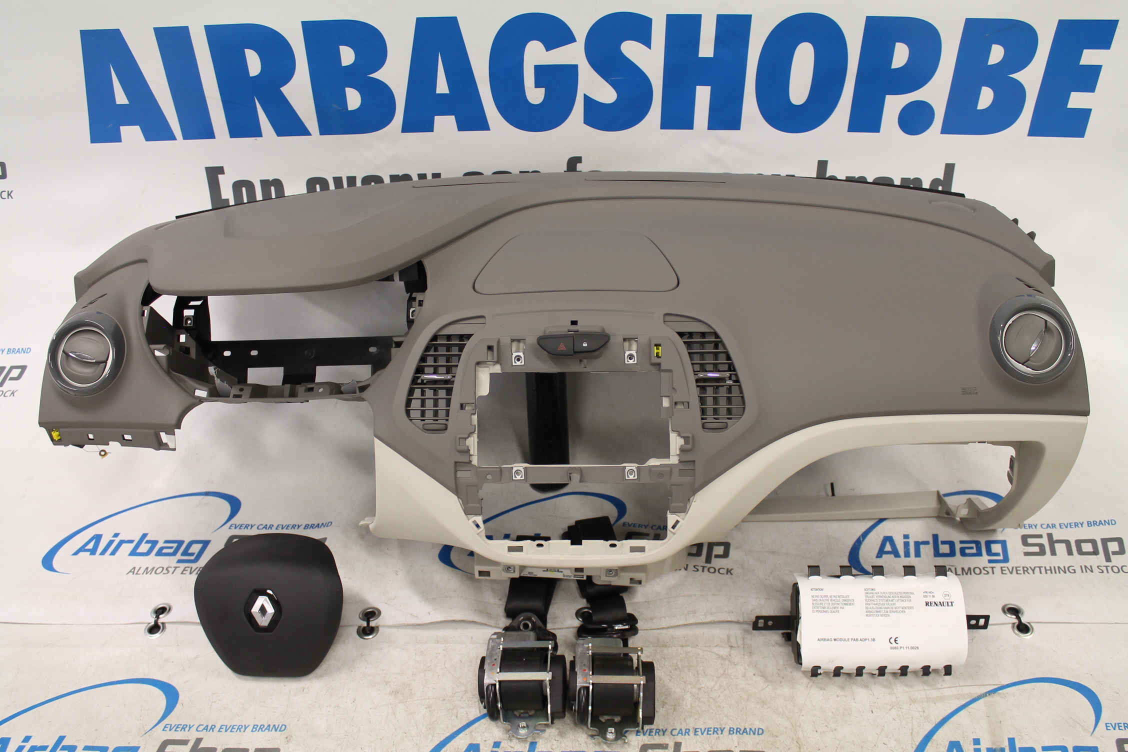 Airbag set Dashboard grey Renault Captur (2013....) Airbag Shop