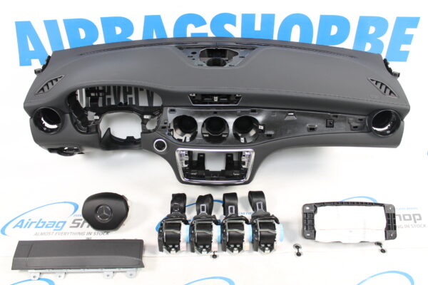 Airbag kit - Tableau de bord gris cuir Mercedes CLA Klasse C117 (2013-2019)