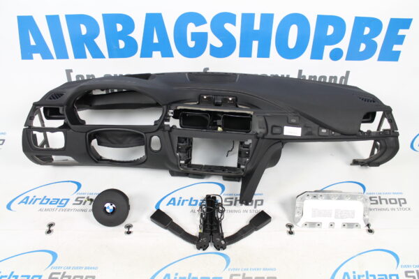 Airbag kit - Tableau de bord cuir coutures blanc up M BMW 3 serie F30 F31 F34 (2011-2019) 
