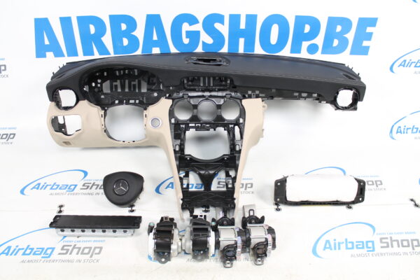 Airbag kit - Tableau de bord cuir beige Mercedes C klasse W205 (2014-....)