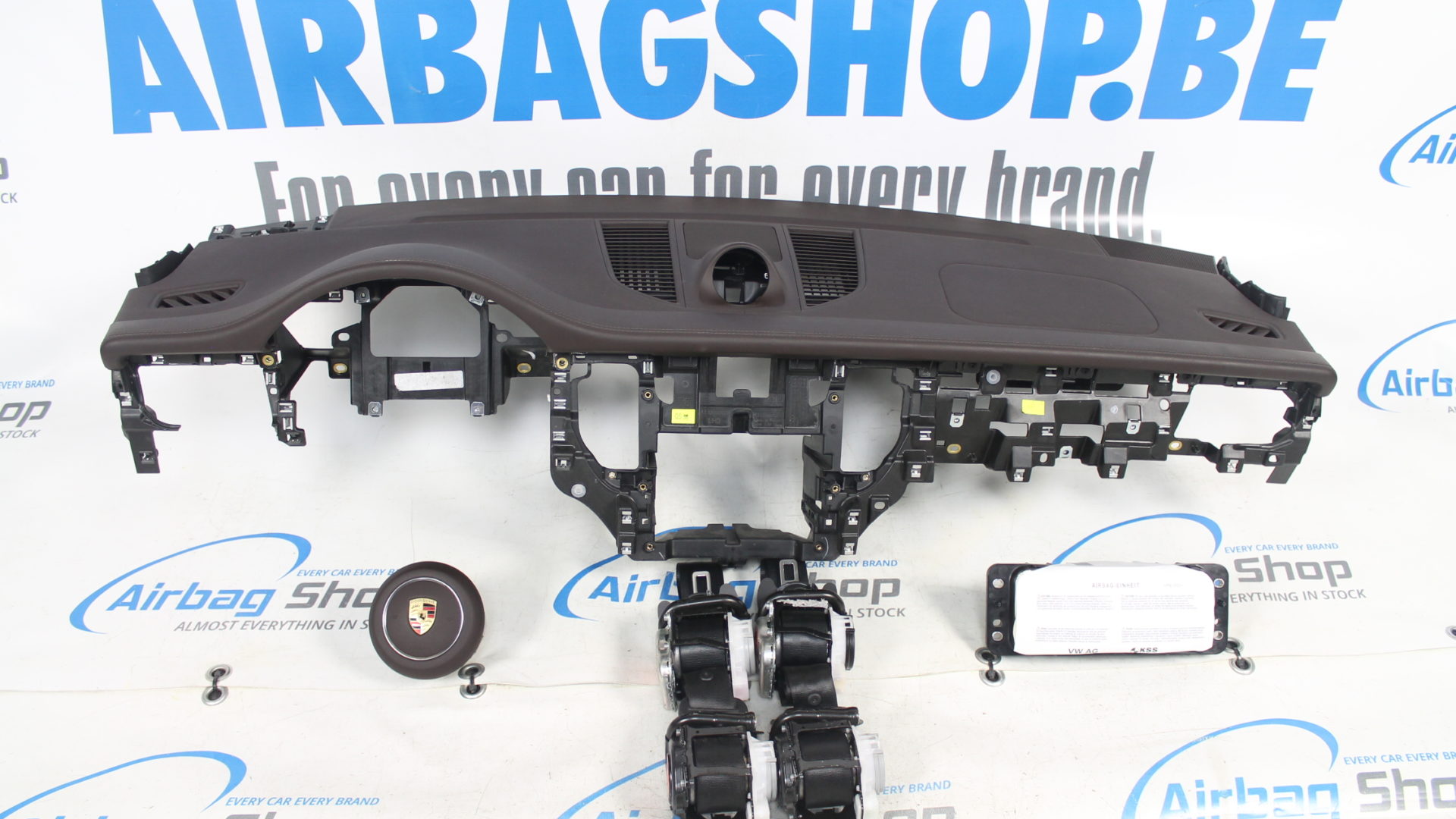 Airbag set Dashboard brown with stitches Porsche Macan (2014