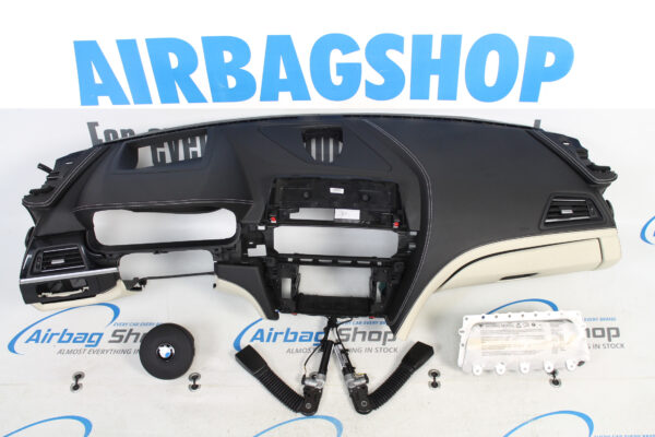 Airbag kit – Cruscotto M nero/bianco pelle cucitura HUD speaker BMW 6 serie F12 F13 (2010-….)