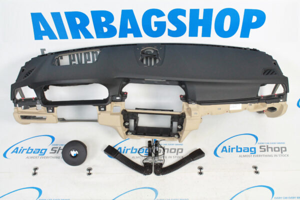 Airbag kit - Tableau de bord M noir beige head up + speaker BMW 5 serie F10 (2009-2017)