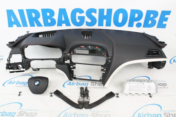 Airbag kit – Cruscotto nero/bianco pelle cucitura rosso con head up e speaker BMW 6 serie F12 F13 (2010-….)