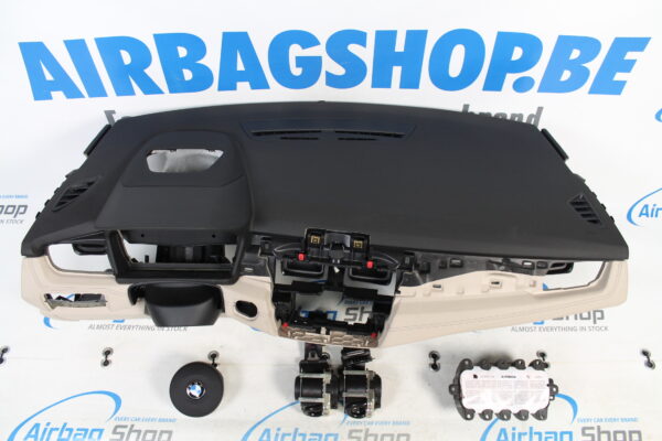 Airbag kit – Cruscotto M HUD beige cucitura nero BMW 2 serie F45 F46 Active Tourer (2013-….)