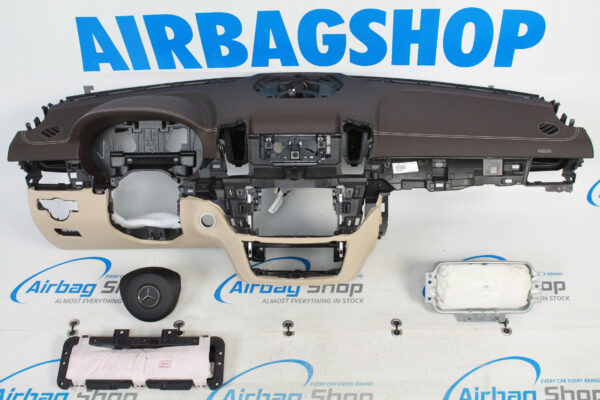 Airbag set - Dashboard brown beige stitches Mercedes GLE klasse (2015-....)