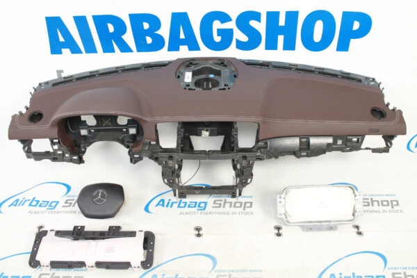 Airbag kit- Tableau de bord cuir brun Mercedes ML klasse W166 (2011-....)