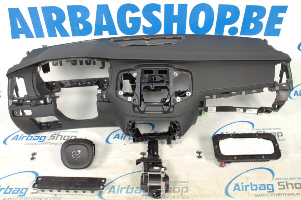 Airbag set - Dashboard leather black/white stitches HUD Volvo XC90 (2015-....)