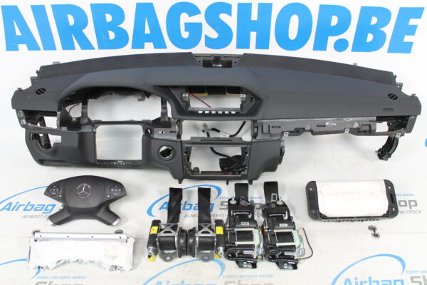 Airbag set - Dashboard leder zwart met stiksels Mercedes E klasse W212 (2009-2016)