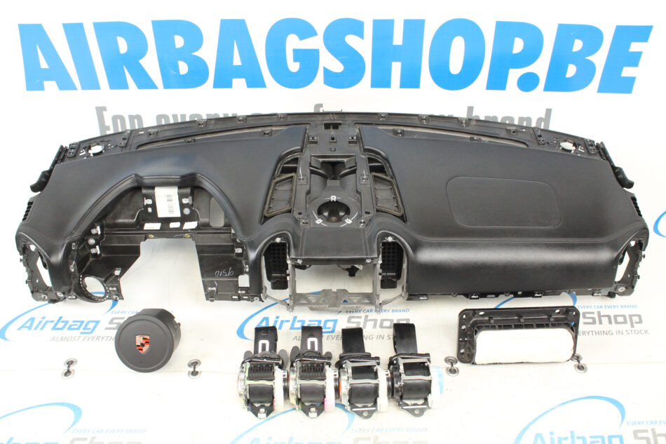 Airbag set – Dashboard leder zwart met stiksels Porsche Cayenne (2011-heden) por1105