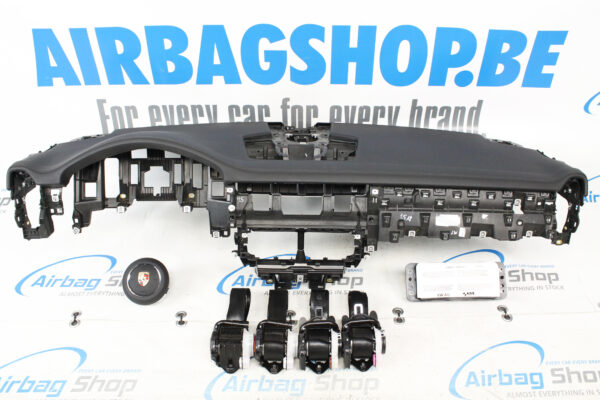 Airbag set - Dashboard black with grey stitches Porsche Cayenne (2017-....)
