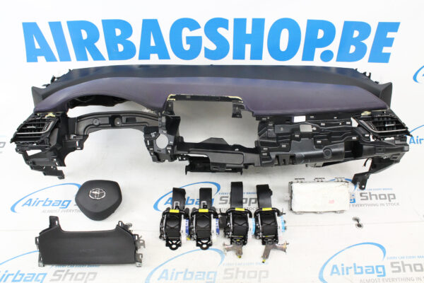 Airbag kit - Tableau de bord noir/violet cuir avec couture Toyota C-HR (2016-....)