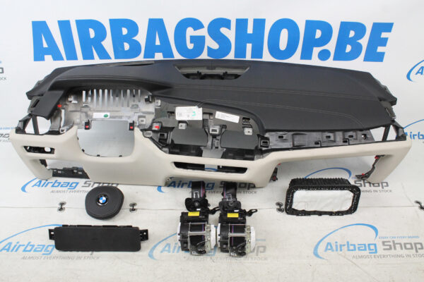 Airbag kit - Cruscotto pelle cucitura nero/beige HUD BMW X6 G06 (2019-....)