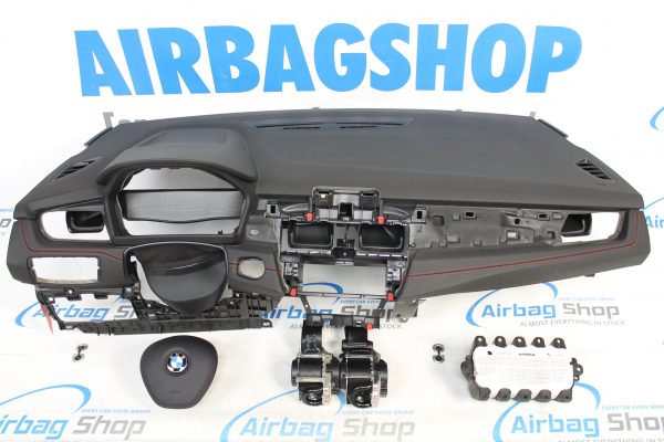Airbag kit - Cruscotto nero cucitura rosso BMW 2 serie F45 F46 Active Tourer (2013-....)