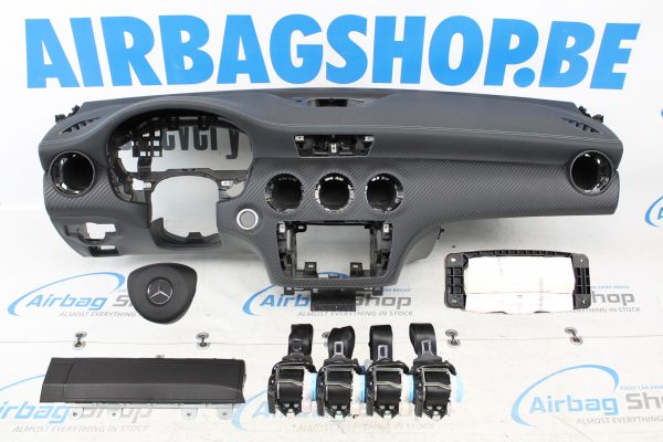Airbag kit - Tableau de bord couture vert/gris Mercedes A klasse W176 facelift (2012-2018)