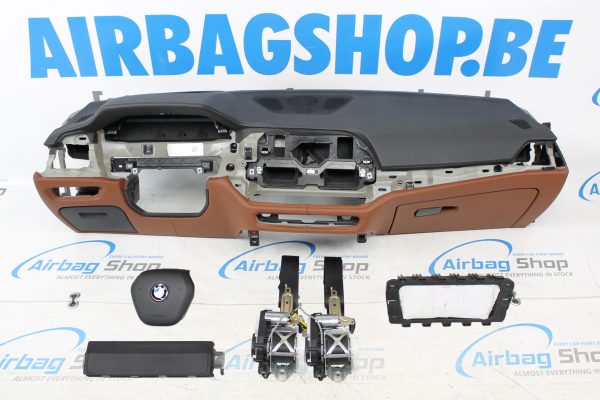 Airbag kit - Cruscotto HUD pelle nero/marrone cucitura bianco BMW 3 serie G20 (2019-....)