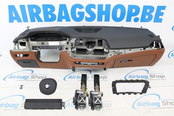 Airbag kit - Cruscotto M HUD pelle nero/marrone cucitura bianco BMW 3 serie G20 (2019-....)