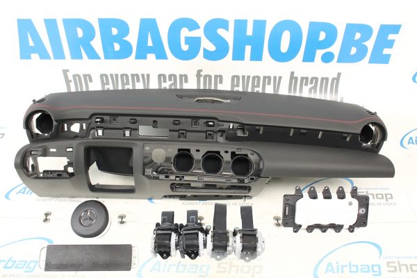 Airbag set - Dashboard met rode stiksels Mercedes A klasse W177 (2018-heden)