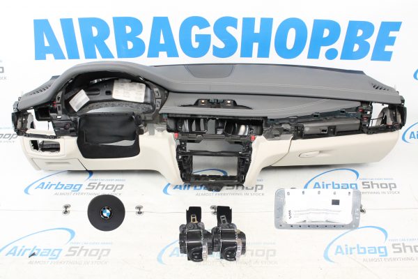 Airbag set - Dashboard M grijs/wit leder HUD wit stiksels BMW X6 F16 (2014-2019)