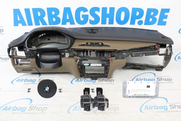 Airbag set - Dashboard M zwart/bruin HUD met stiksels BMW X6 F16 (2014-2019)