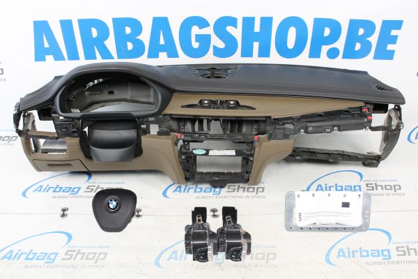 Airbag kit - Cruscotto nero/marrone HUD con cucitura BMW X5 F15 (2013-2018)