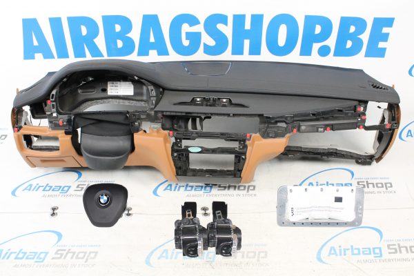 Airbag kit - Cruscotto nero/cognac HUD cucitura nero BMW X6 F16 (2014-2019)