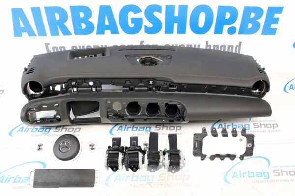 Airbag set - Dashboard HUD bruine stiksels Mercedes A klasse W177 (2018-heden)
