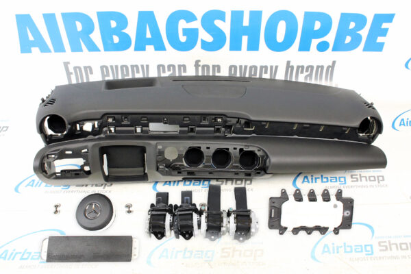Airbag set - Dashboard HUD zwart met structuur Mercedes A klasse W177 (2018-heden)