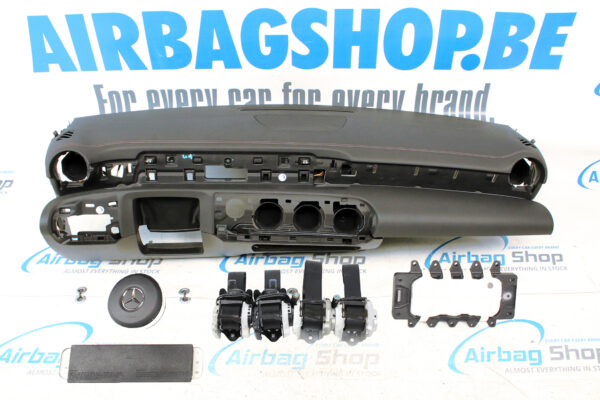 Airbag set - Dashboard met bruine stiksels Mercedes A klasse W177 (2018-heden)