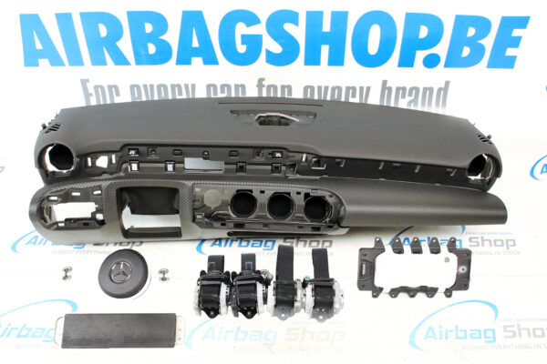 Airbag set - Dashboard zwart met carbon Mercedes A klasse W177 (2018-heden)