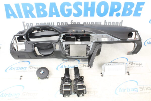 Airbag set - Dashboard black leather HUD speaker with black & white stitches BMW 3 Series F30 F31 F34 (2011 - 2019)